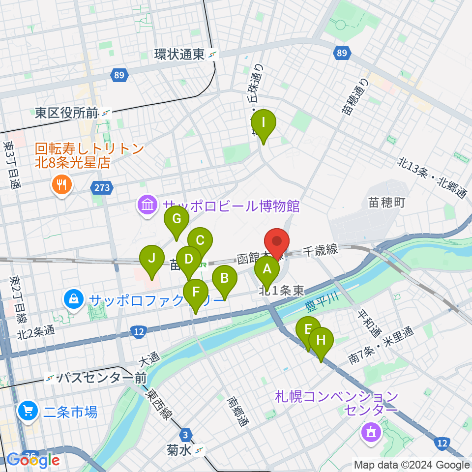 スタジオクリーム周辺のコンビニエンスストア一覧地図