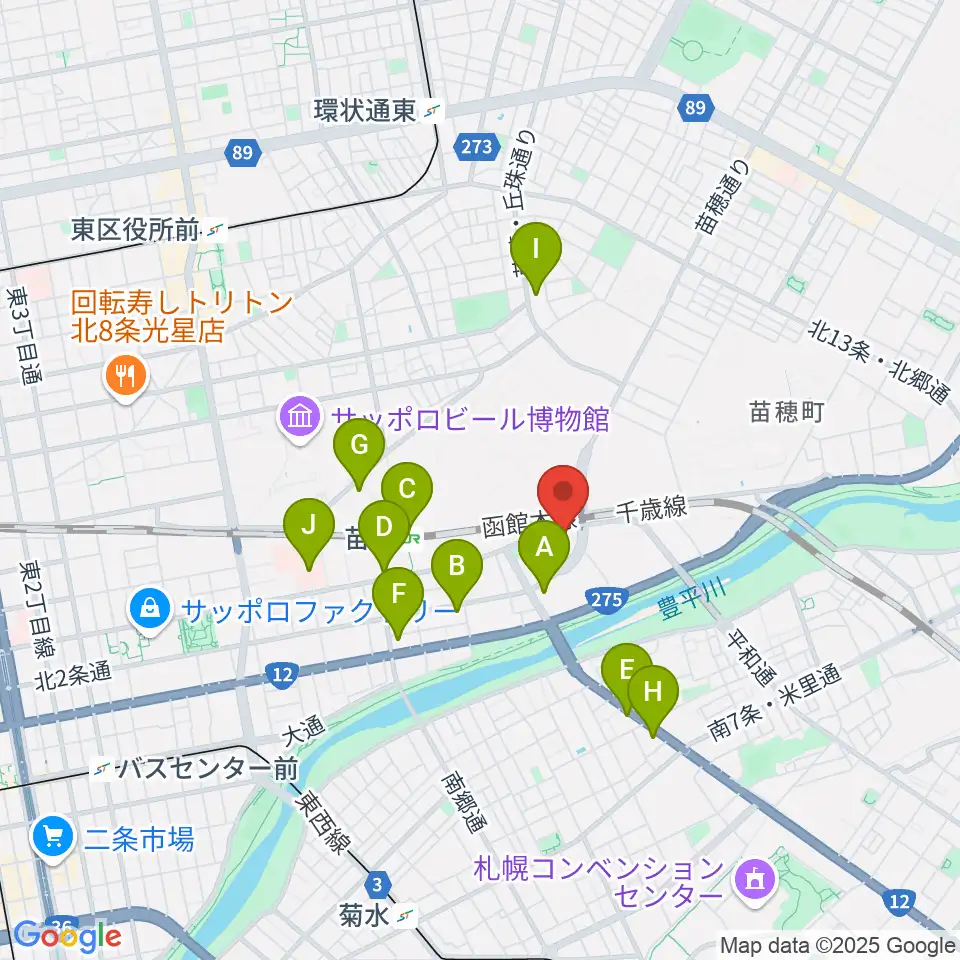 スタジオクリーム周辺のコンビニエンスストア一覧地図