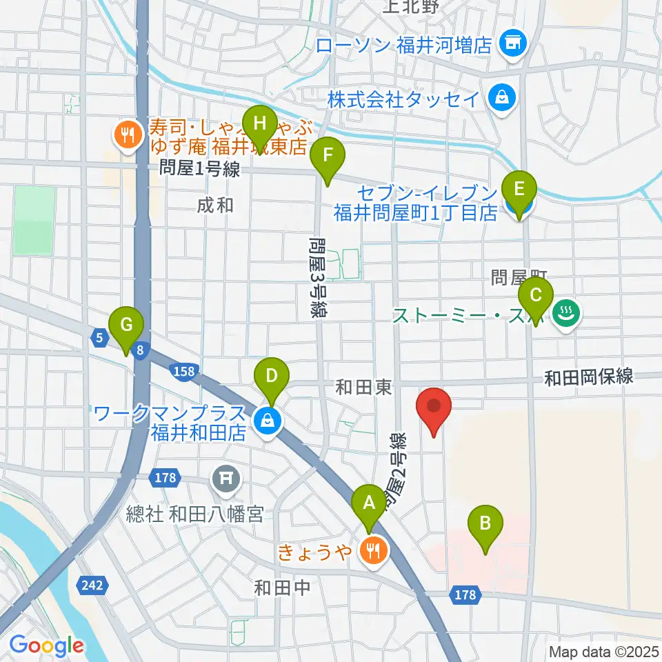 ふくい子どものための音楽教室周辺のコンビニエンスストア一覧地図