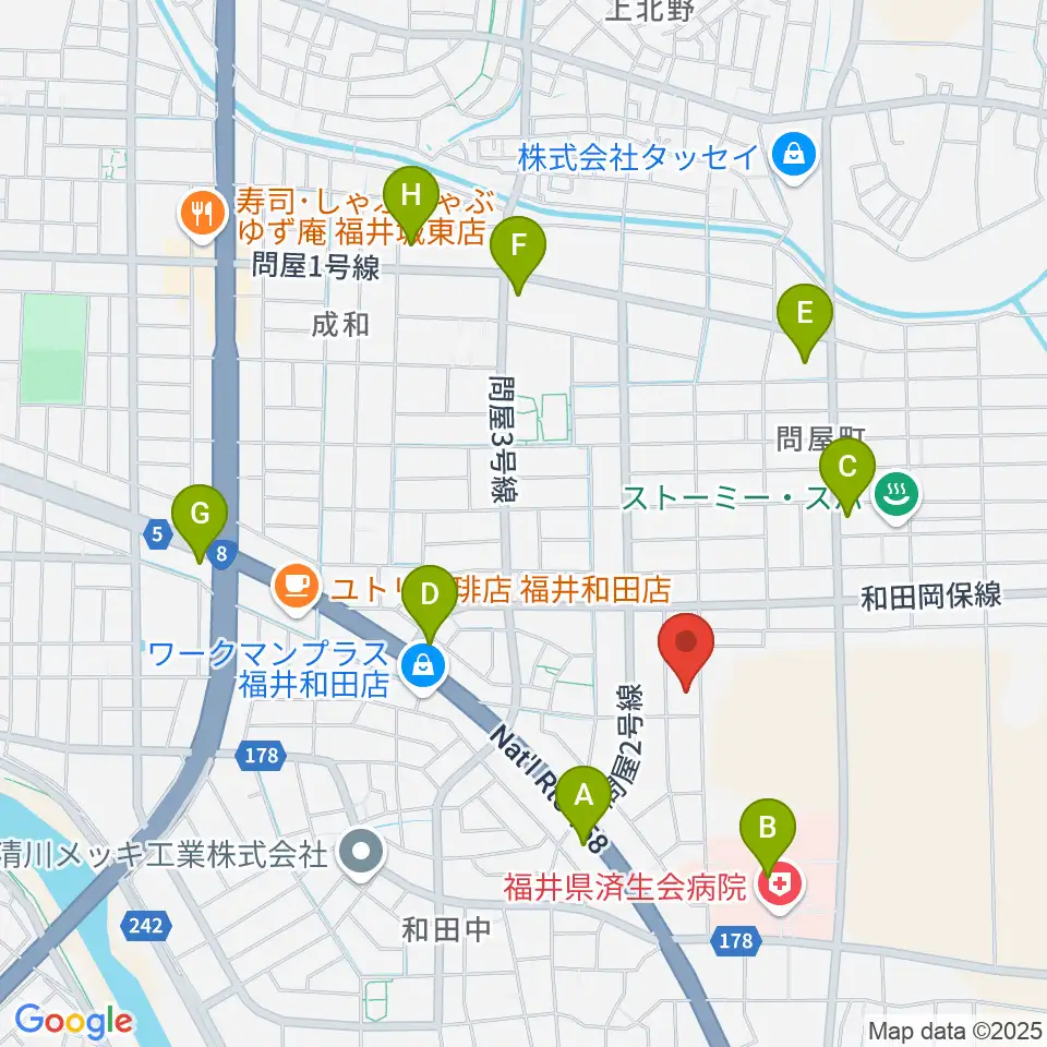 ふくい子どものための音楽教室周辺のコンビニエンスストア一覧地図