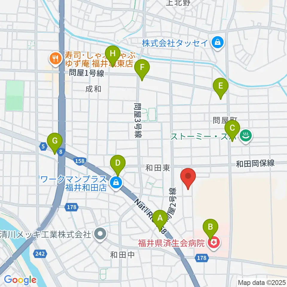 ふくい子どものための音楽教室周辺のコンビニエンスストア一覧地図