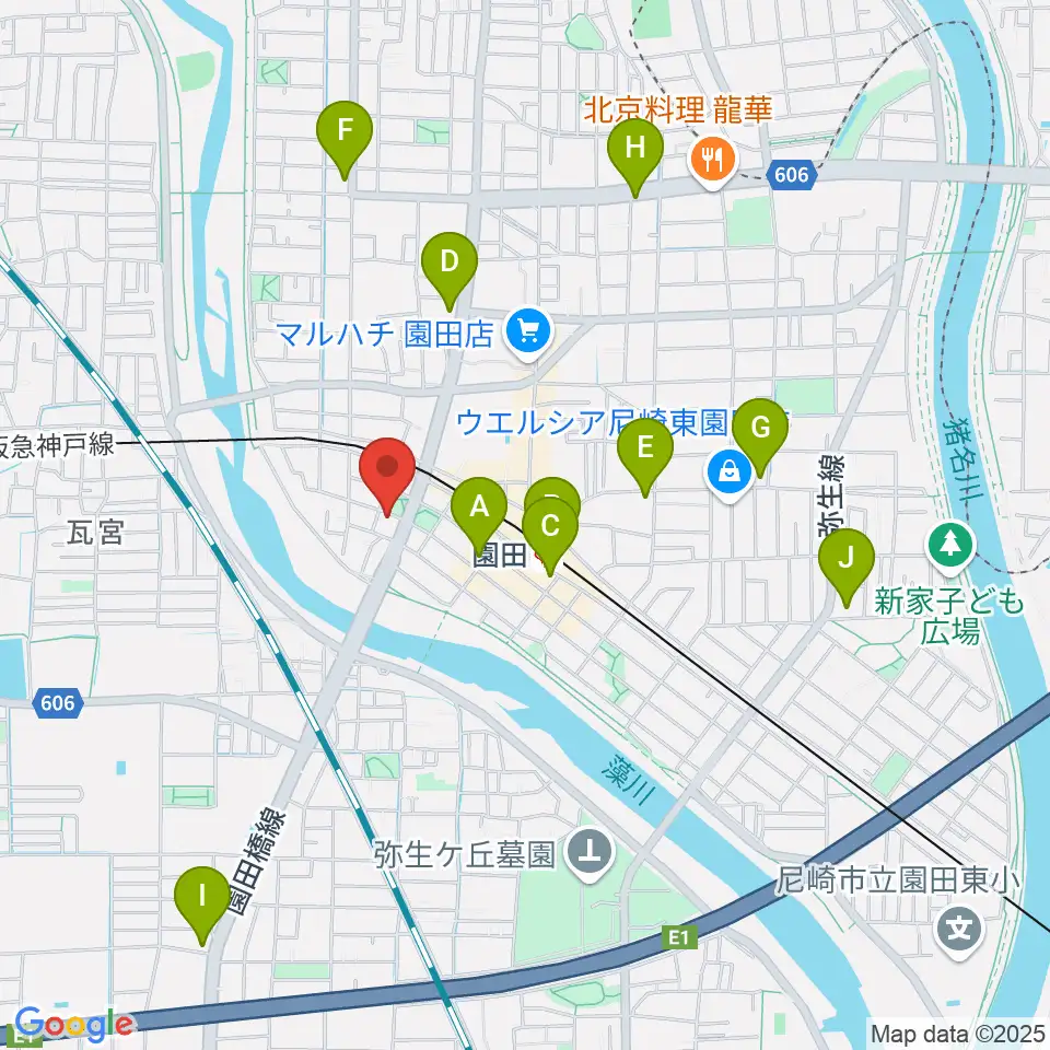 音楽教室アワーズ周辺のコンビニエンスストア一覧地図
