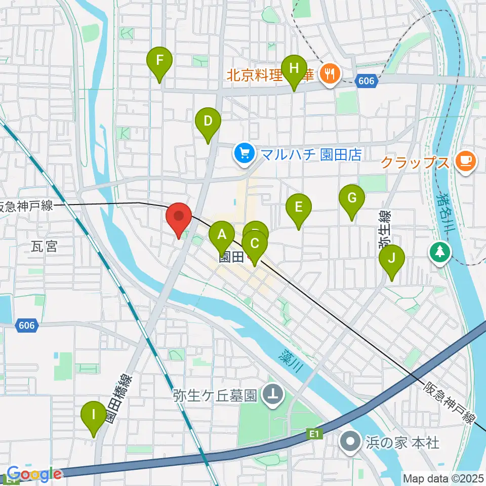 音楽教室アワーズ周辺のコンビニエンスストア一覧地図