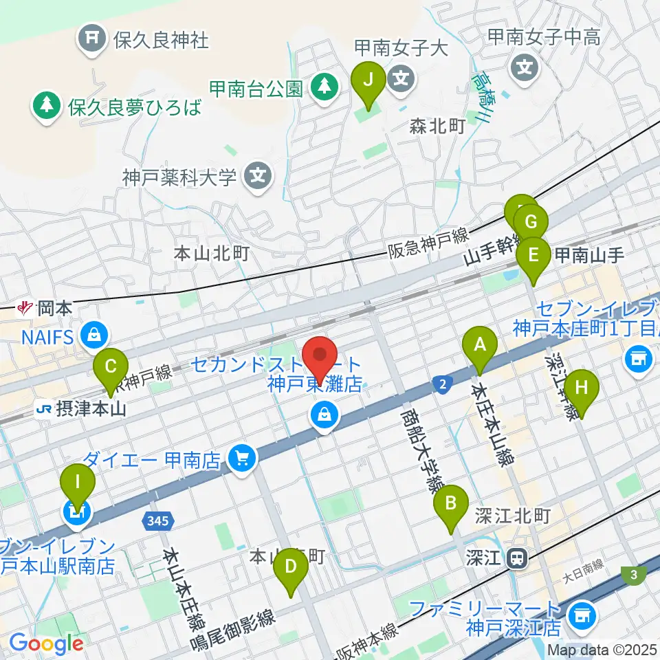 はな音楽教室周辺のコンビニエンスストア一覧地図