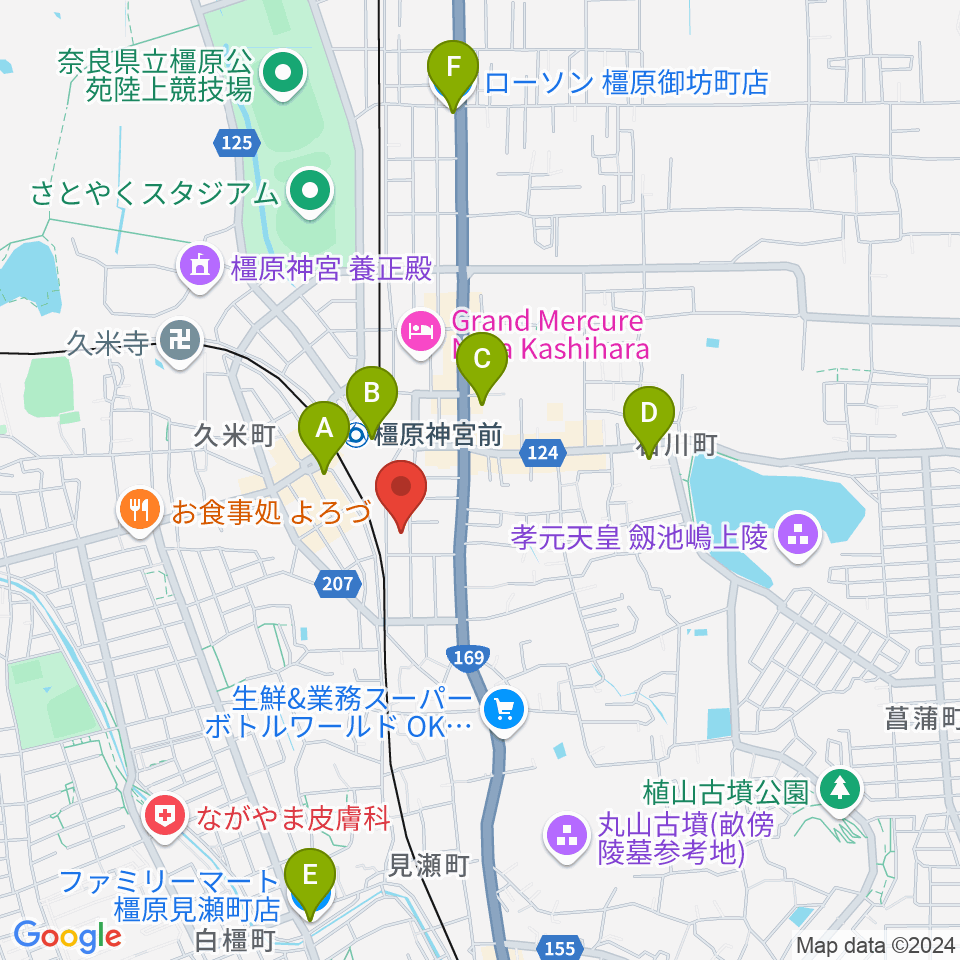 橋本楽器ローレンス音楽教室周辺のコンビニエンスストア一覧地図