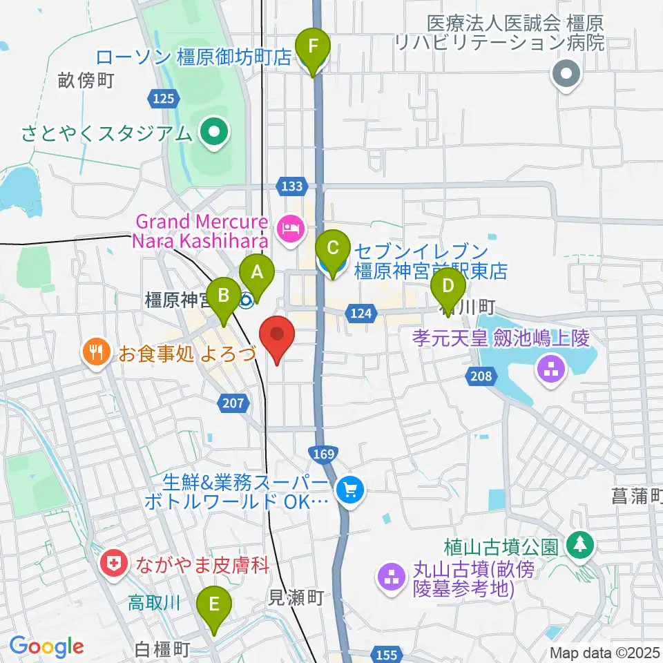 橋本楽器ローレンス音楽教室周辺のコンビニエンスストア一覧地図