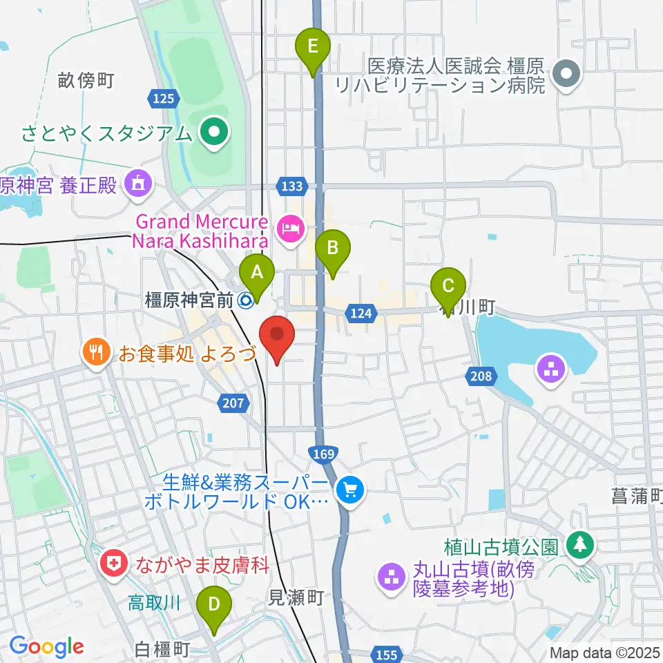 橋本楽器ローレンス音楽教室周辺のコンビニエンスストア一覧地図