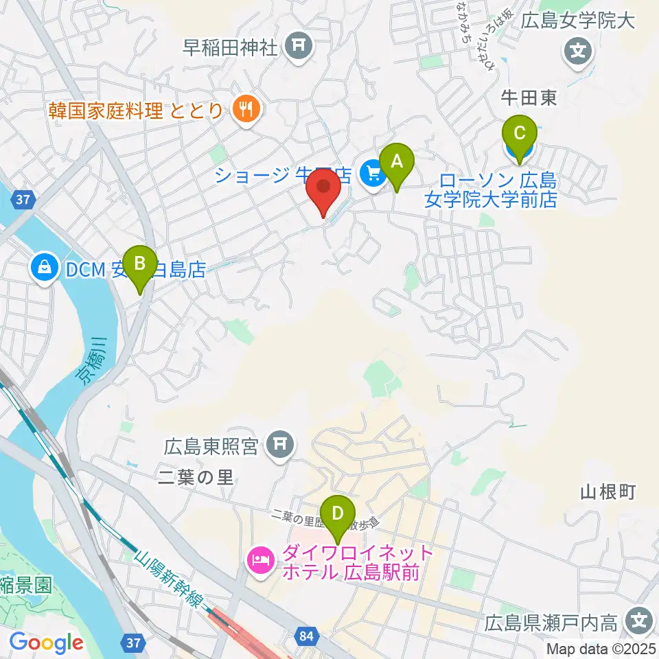 Miu音楽アカデミー周辺のコンビニエンスストア一覧地図