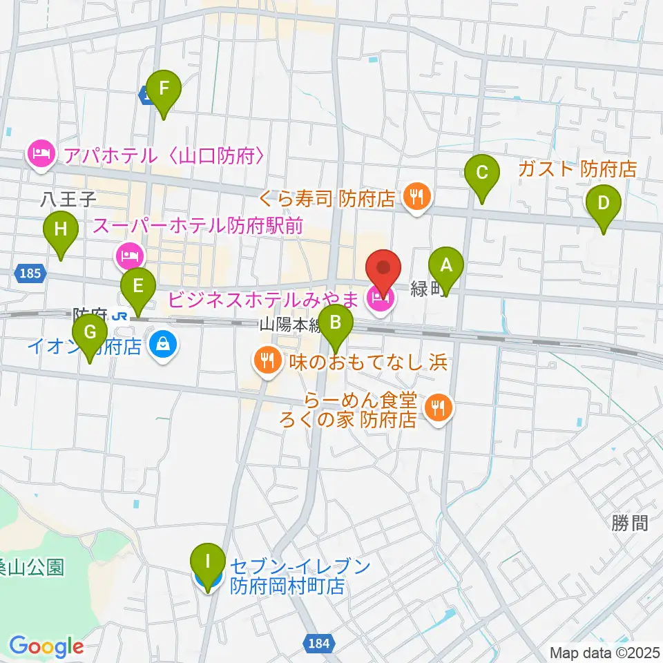 グランドミック タマシゲ楽器 緑町センター周辺のコンビニエンスストア一覧地図