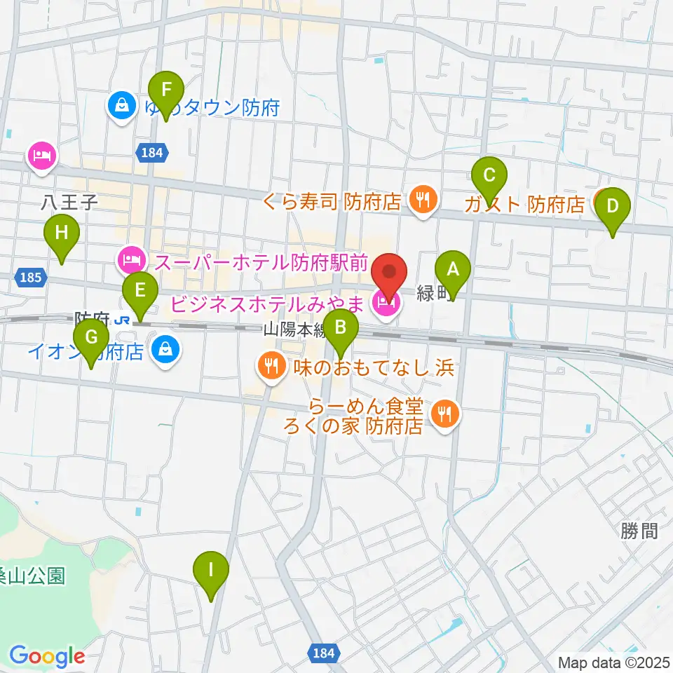 グランドミック タマシゲ楽器 緑町センター周辺のコンビニエンスストア一覧地図