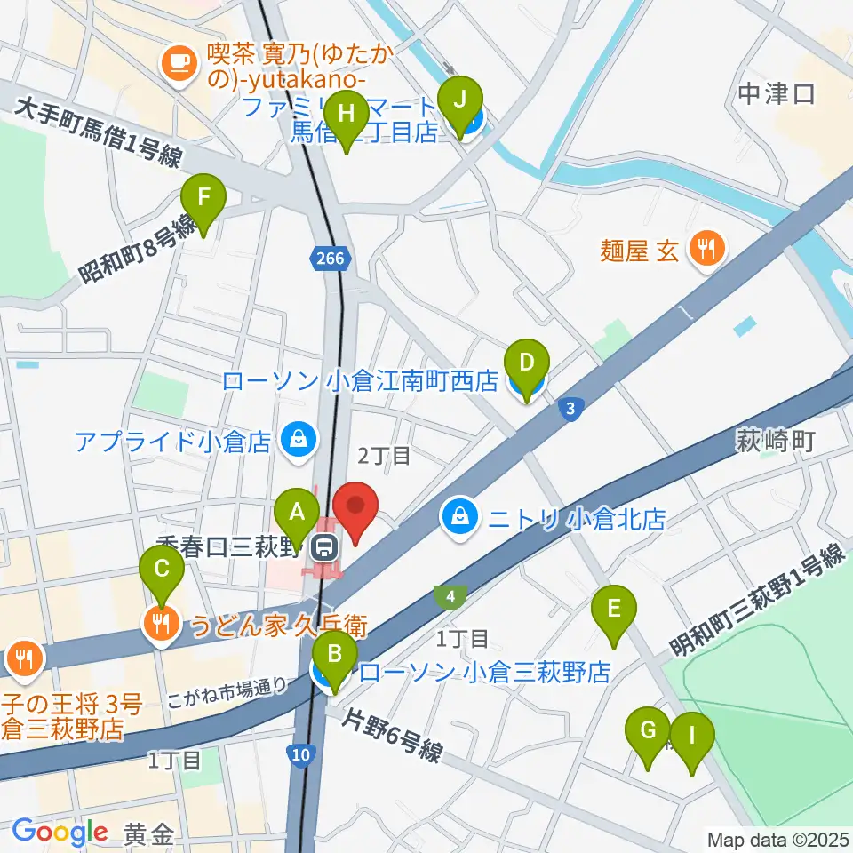 篠崎ミュージックアカデミー北九州校周辺のコンビニエンスストア一覧地図