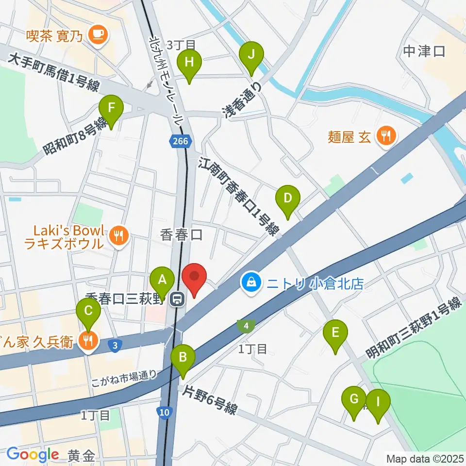 篠崎ミュージックアカデミー北九州校周辺のコンビニエンスストア一覧地図