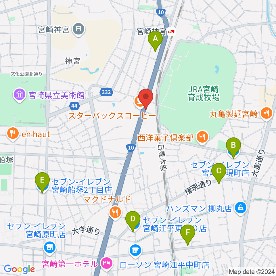 ピアノバンク カルチャー教室周辺のコンビニエンスストア一覧地図