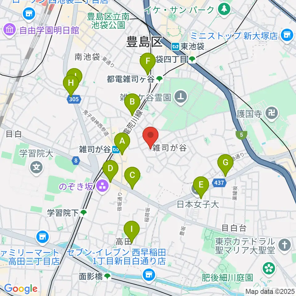 ギター専門店FANA東京周辺のコンビニエンスストア一覧地図