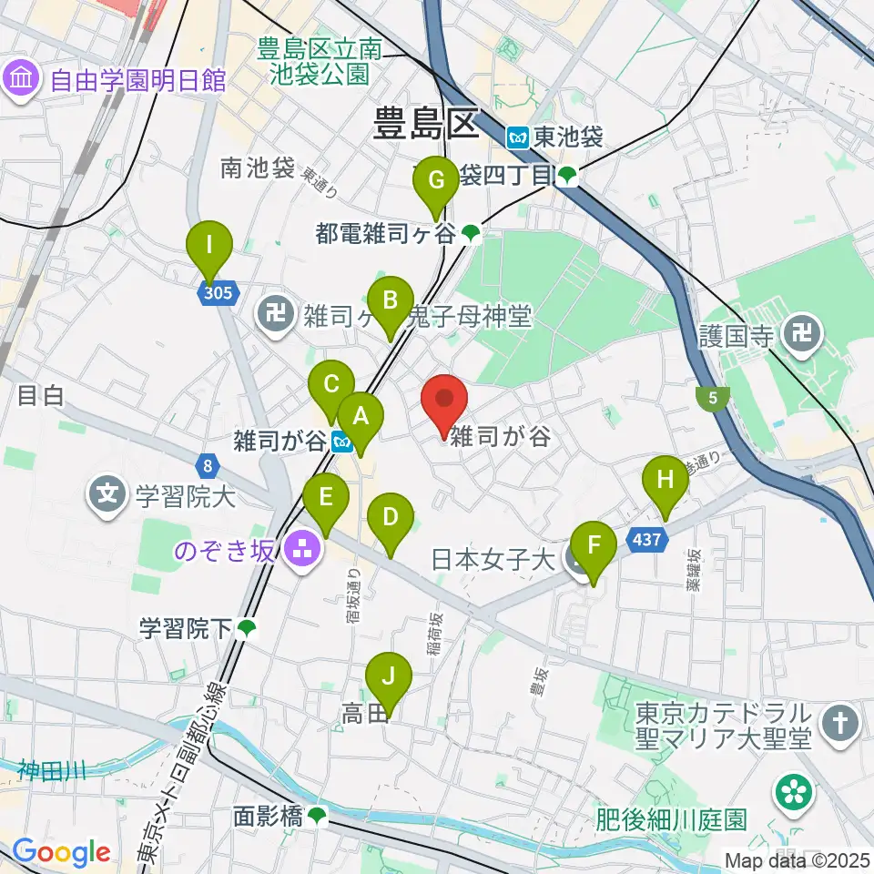 ギター専門店FANA東京周辺のコンビニエンスストア一覧地図