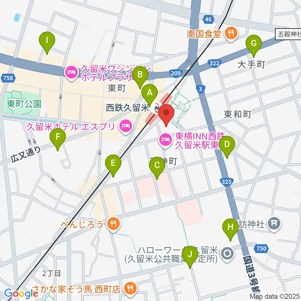 アイ&カルチャ久留米周辺のコンビニエンスストア一覧地図