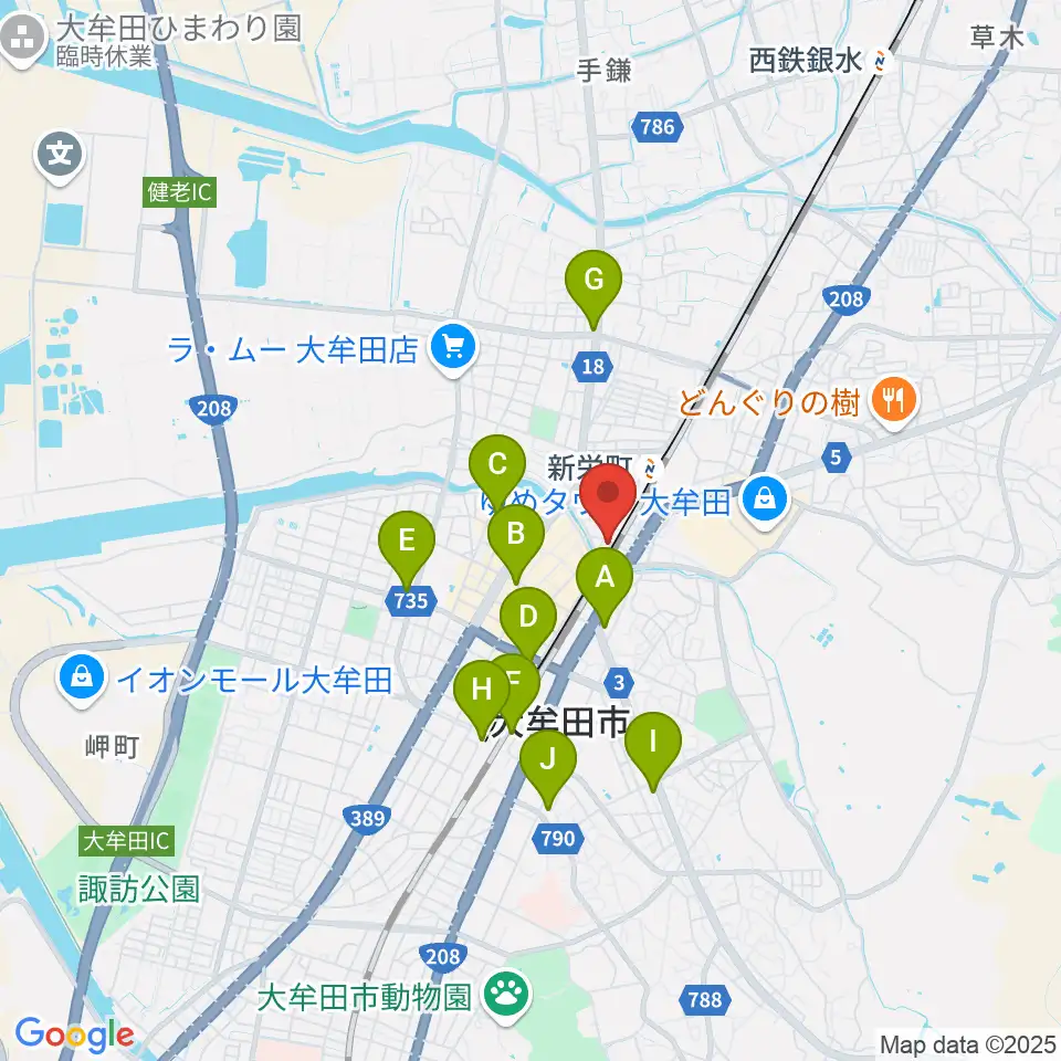 アイ&カルチャ大牟田周辺のコンビニエンスストア一覧地図