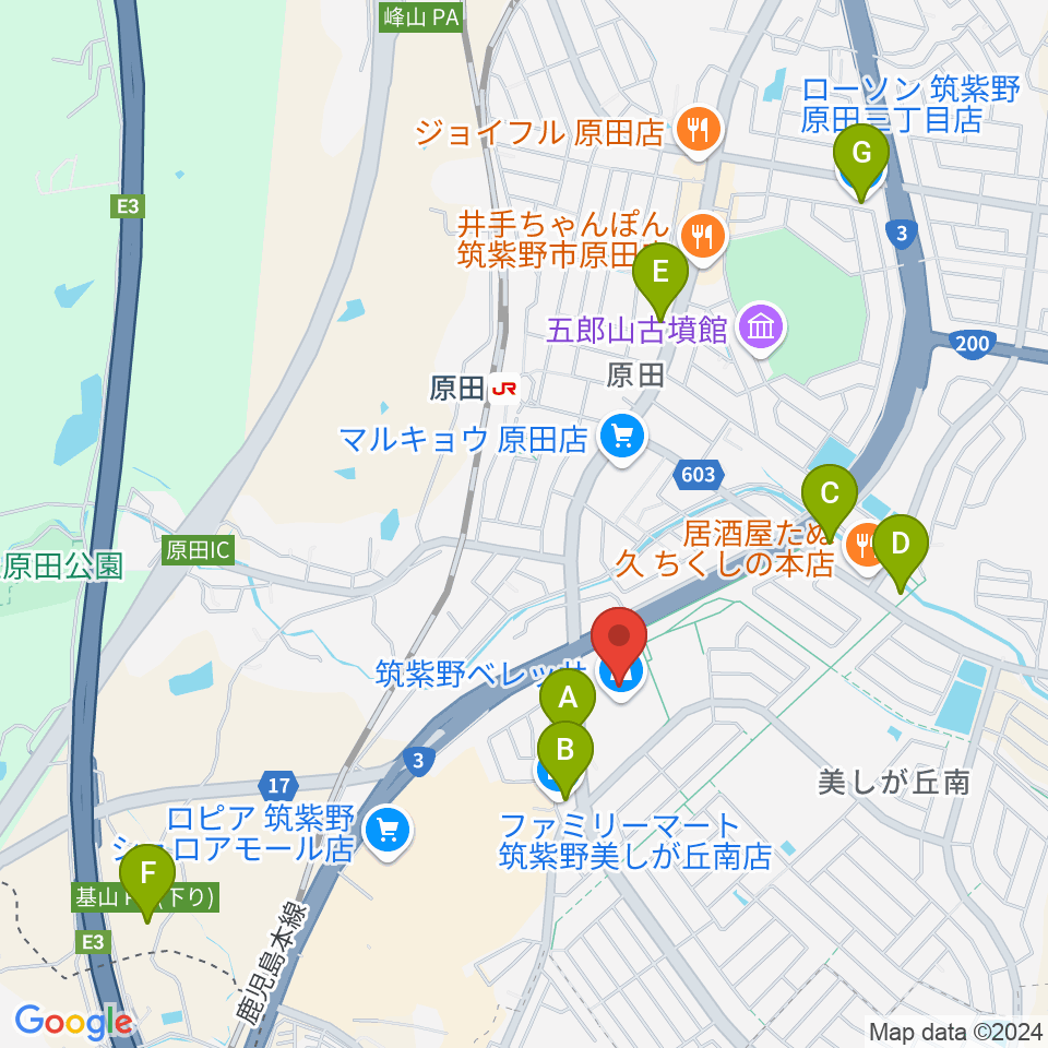 アイ＆カルチャ筑紫野周辺のコンビニエンスストア一覧地図