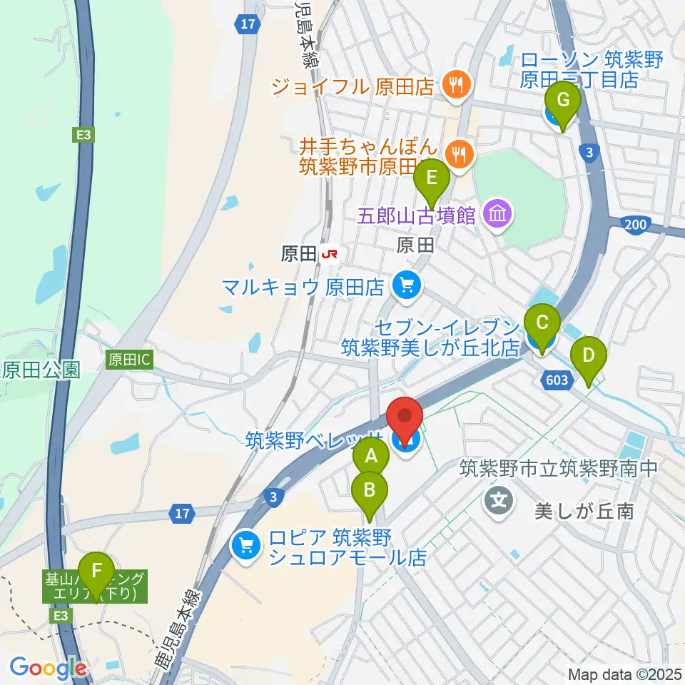 アイ&カルチャ筑紫野周辺のコンビニエンスストア一覧地図