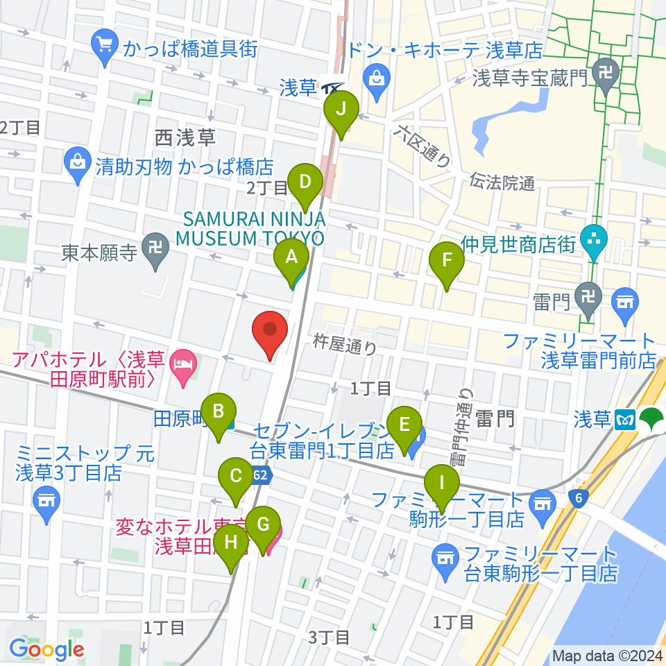 コマキ楽器 ジャパンパーカッションセンター周辺のコンビニエンスストア一覧地図