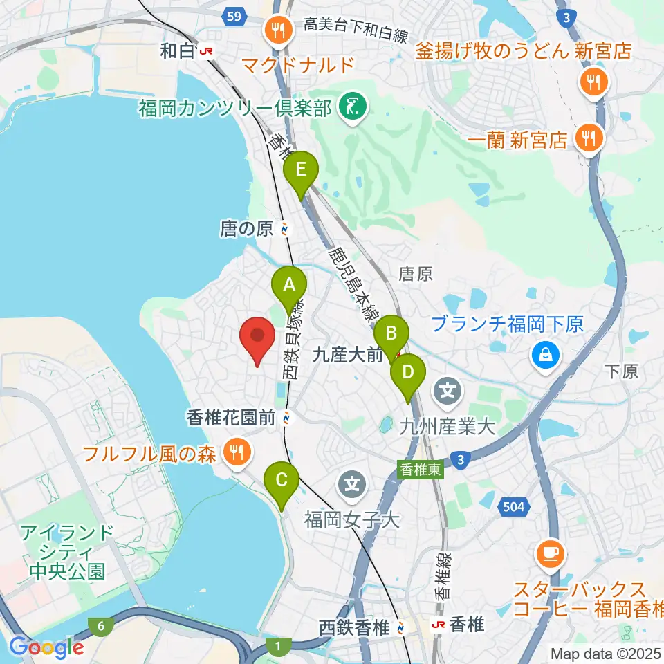 香住ケ丘ミュージック・スクール周辺のコンビニエンスストア一覧地図