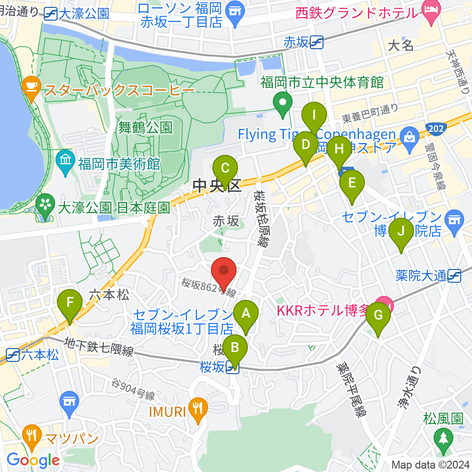 桜坂スタジオスタッフ周辺のコンビニエンスストア一覧地図