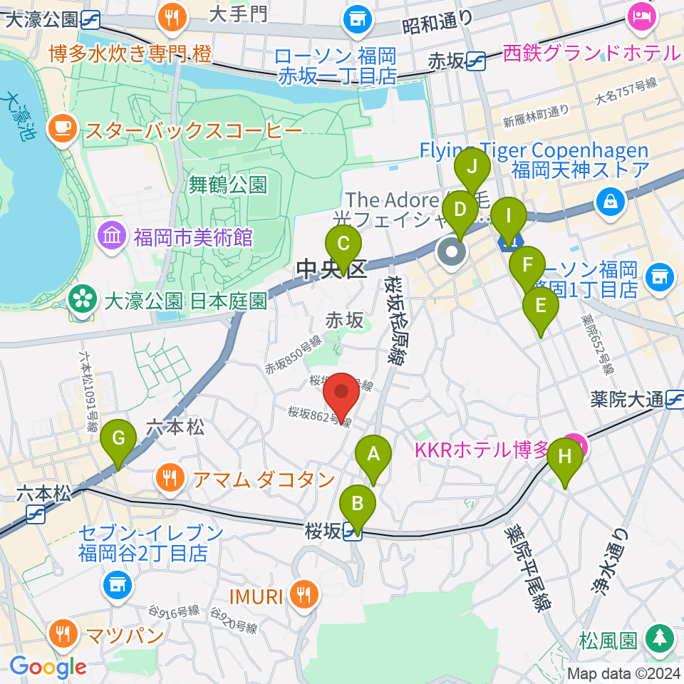 桜坂スタジオスタッフ周辺のコンビニエンスストア一覧地図