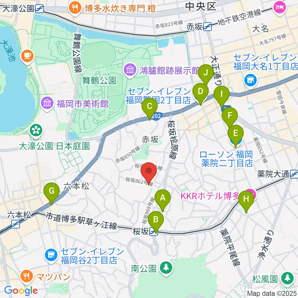 桜坂スタジオスタッフ周辺のコンビニエンスストア一覧地図