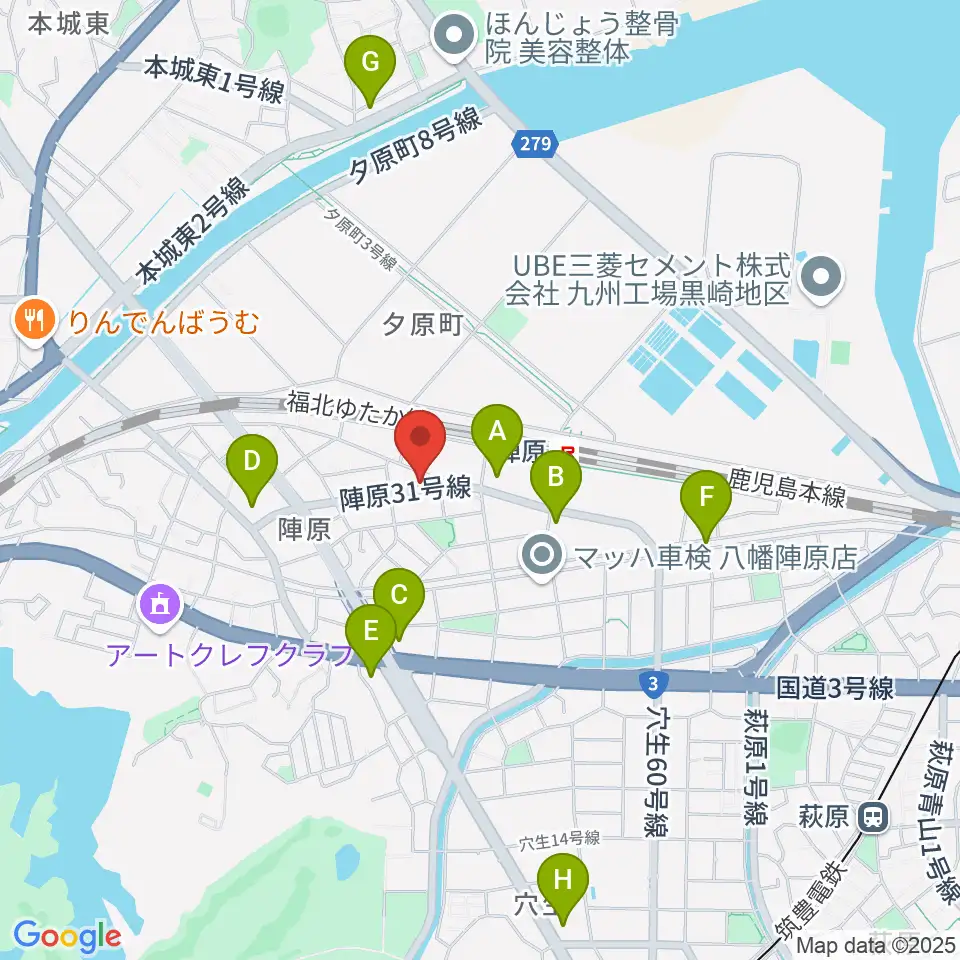陣原LAZY周辺のコンビニエンスストア一覧地図