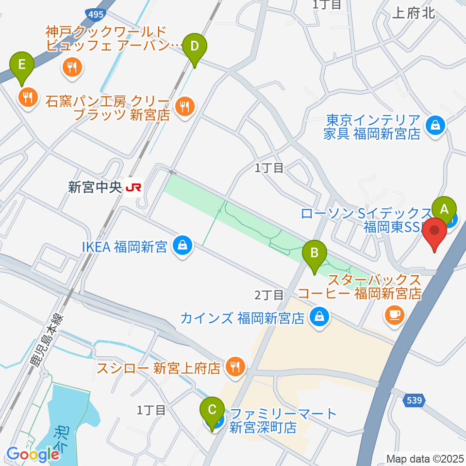 MUSIC STUDIO BEBOP周辺のコンビニエンスストア一覧地図