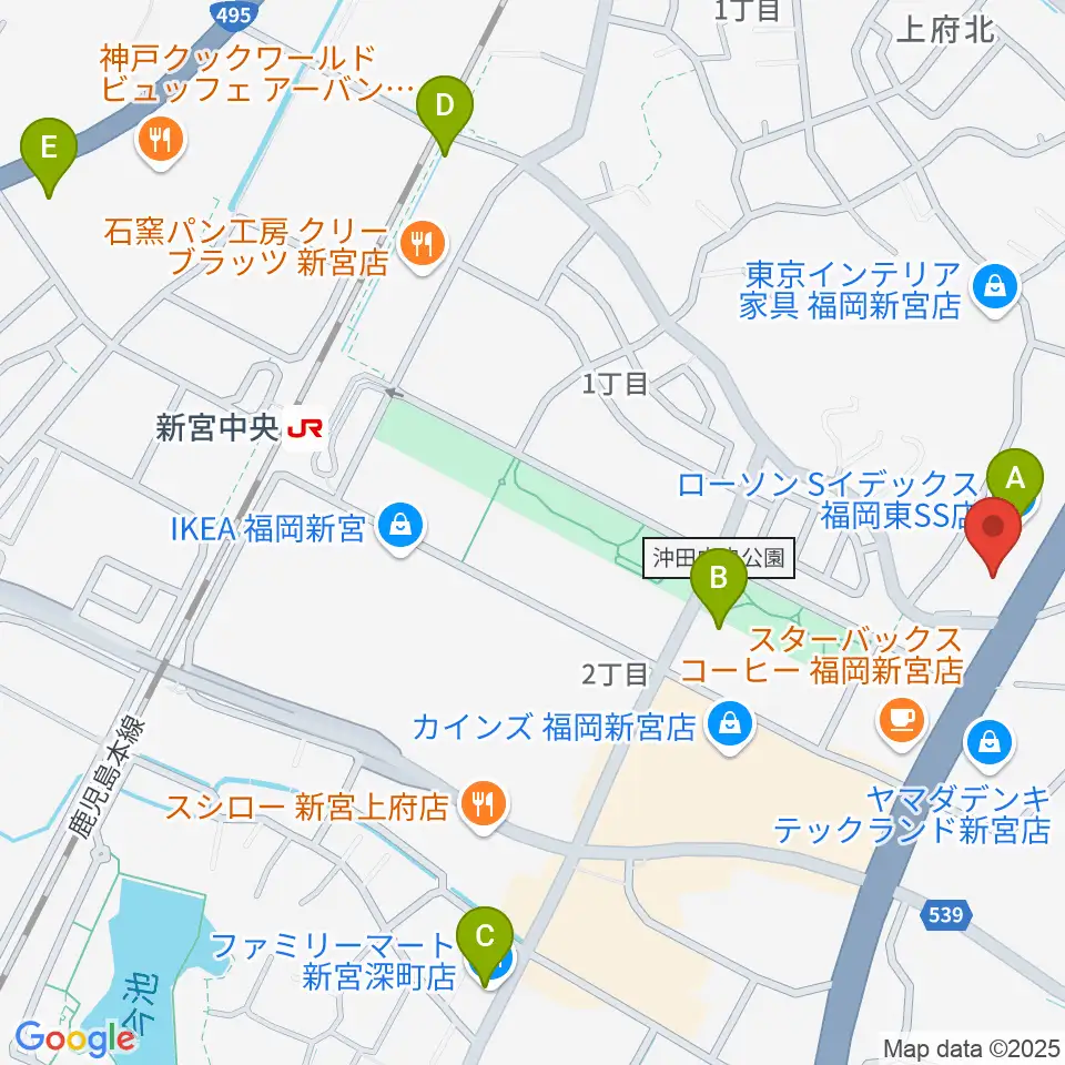 MUSIC STUDIO BEBOP周辺のコンビニエンスストア一覧地図