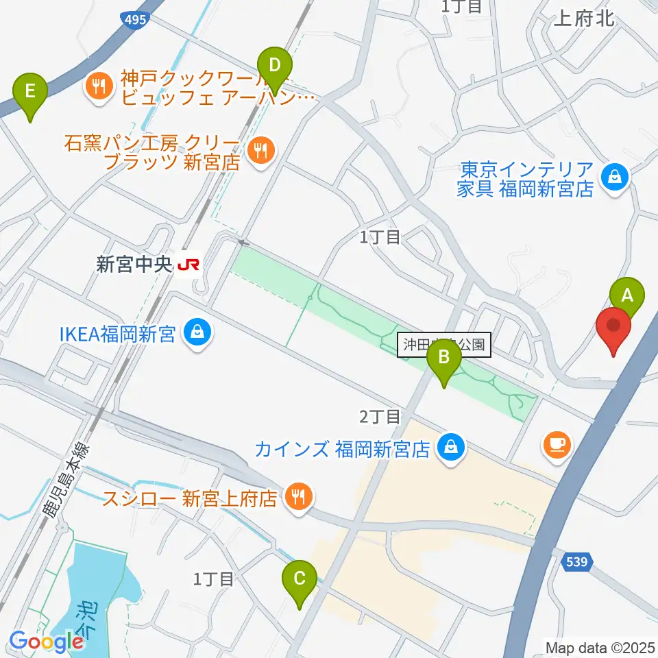 MUSIC STUDIO BEBOP周辺のコンビニエンスストア一覧地図