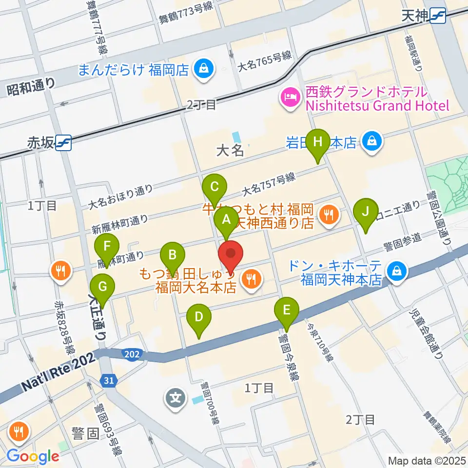大名MKホール周辺のコンビニエンスストア一覧地図