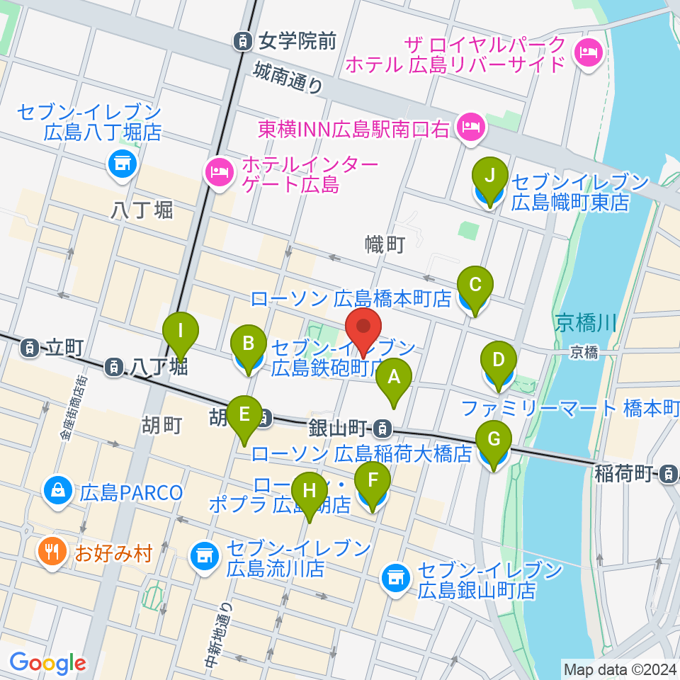 二胡音楽院周辺のコンビニエンスストア一覧地図