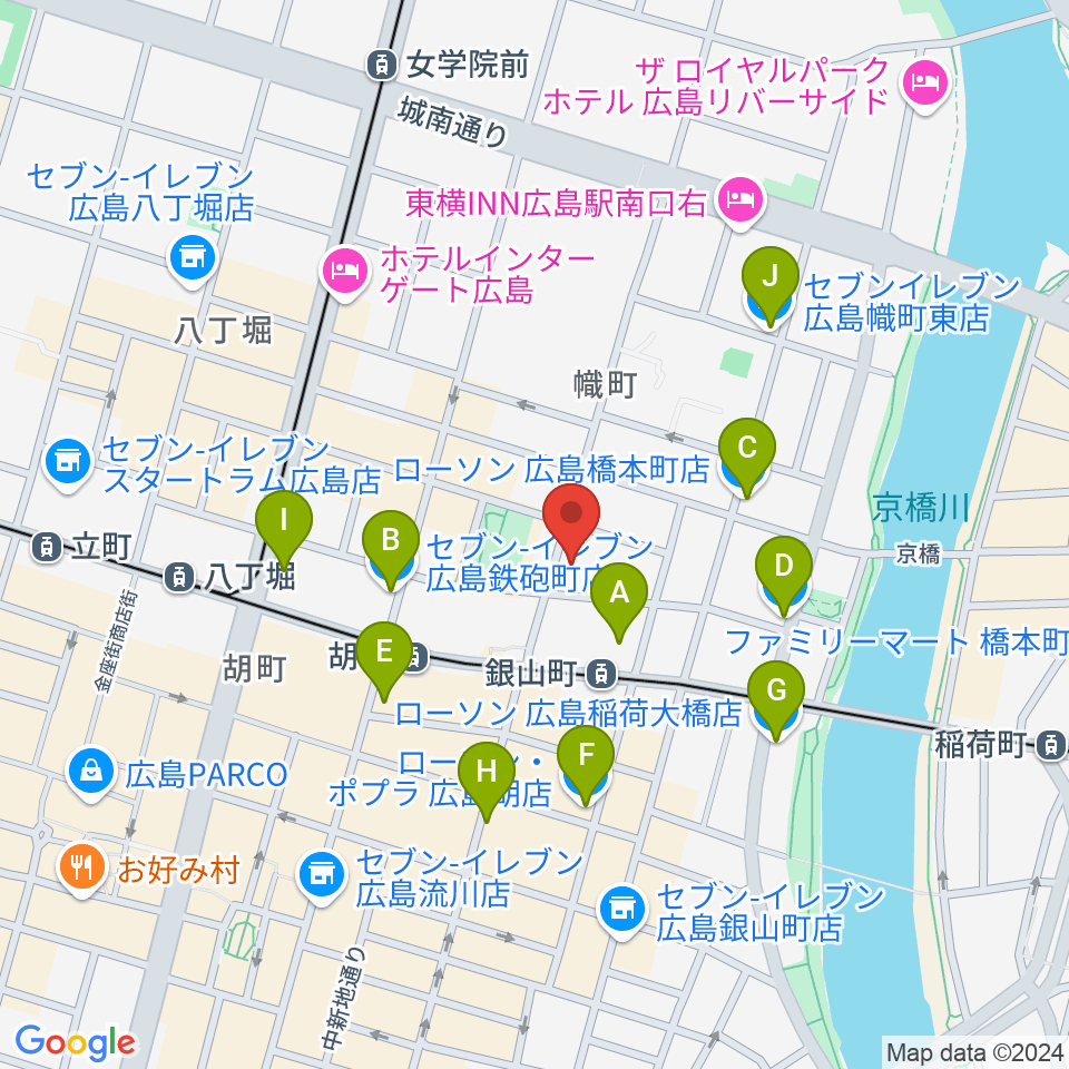 二胡音楽院周辺のコンビニエンスストア一覧地図