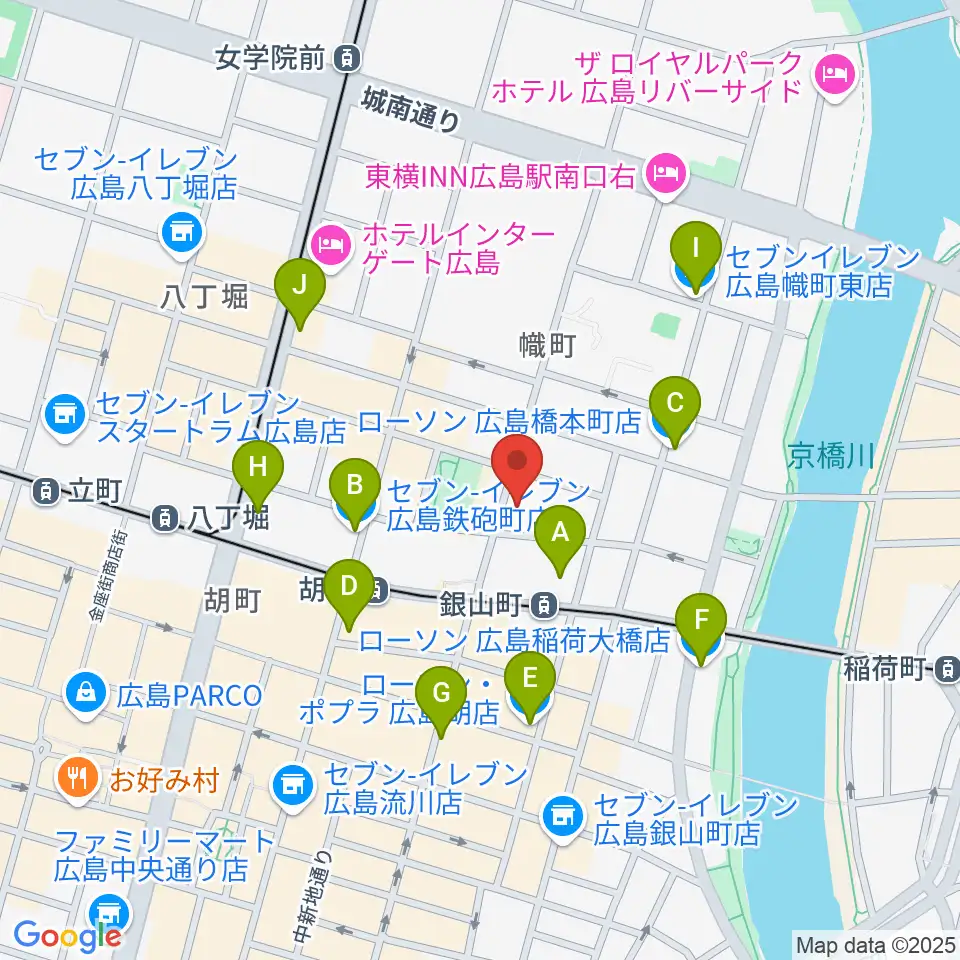 二胡音楽院周辺のコンビニエンスストア一覧地図
