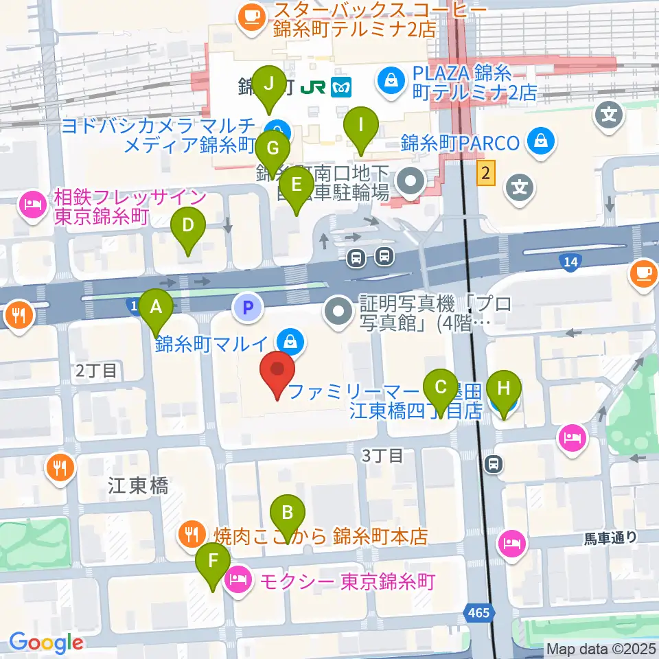 島村楽器 丸井錦糸町クラシック店周辺のコンビニエンスストア一覧地図