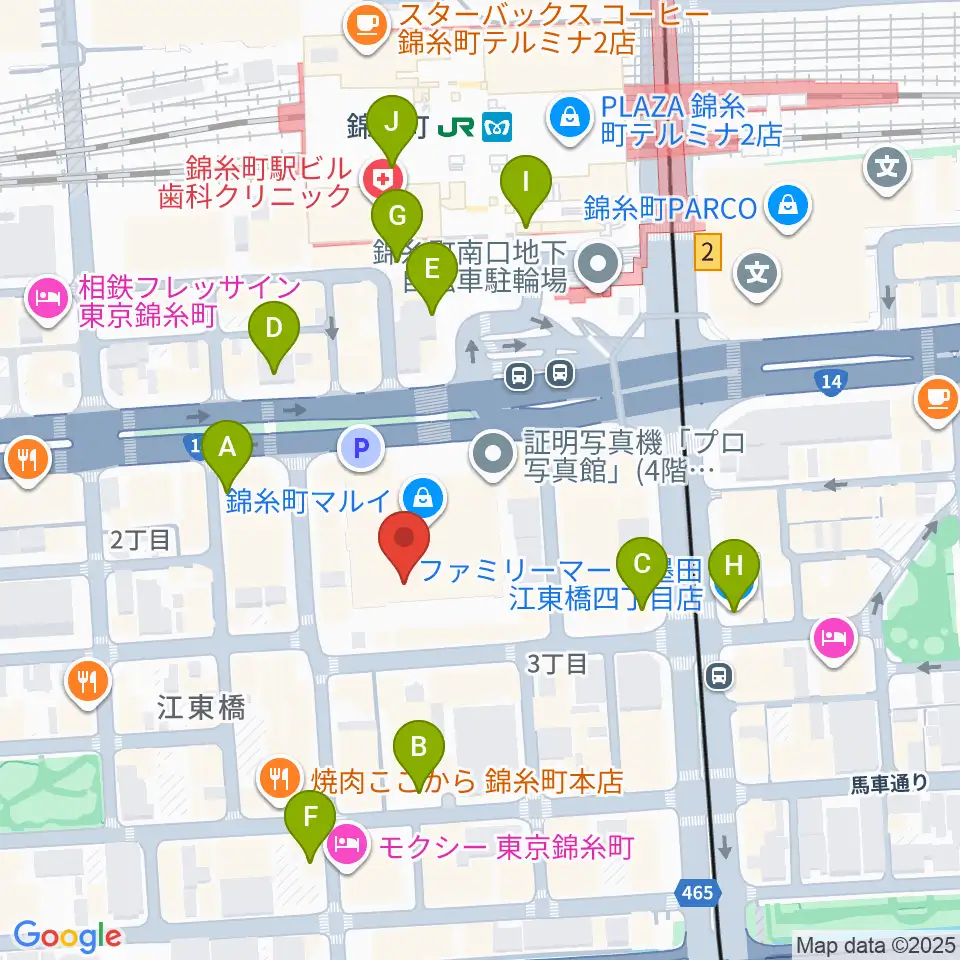 島村楽器 丸井錦糸町クラシック店周辺のコンビニエンスストア一覧地図