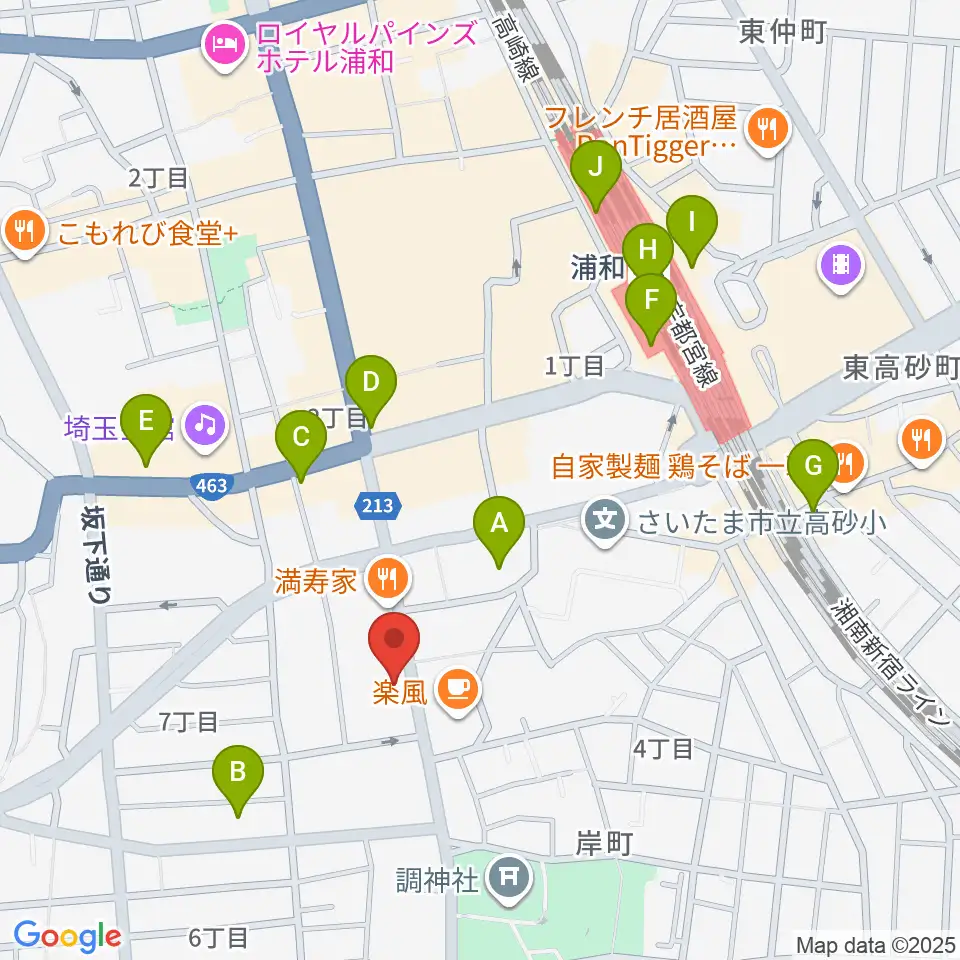 柏屋楽器フォーラム周辺のコンビニエンスストア一覧地図