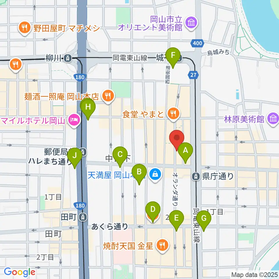 岡山イマージュ周辺のコンビニエンスストア一覧地図