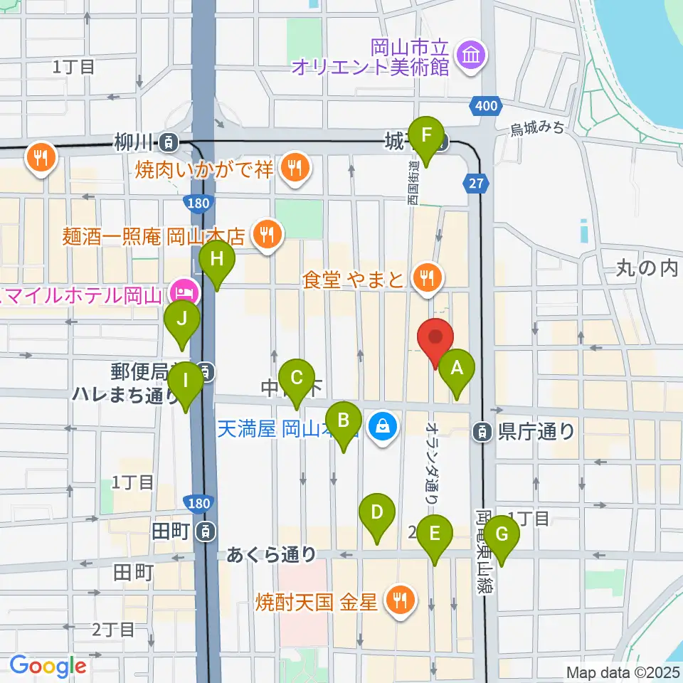 岡山イマージュ周辺のコンビニエンスストア一覧地図