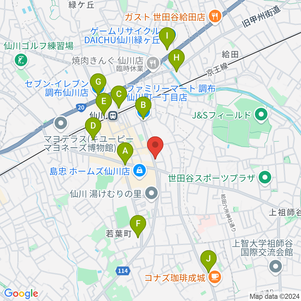 仙川プティレコード周辺のコンビニエンスストア一覧地図