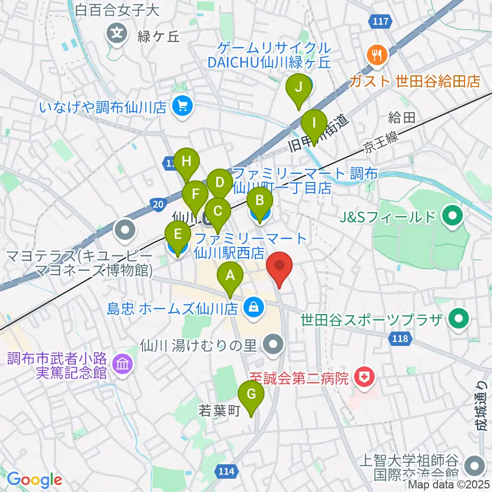 仙川プティレコード周辺のコンビニエンスストア一覧地図