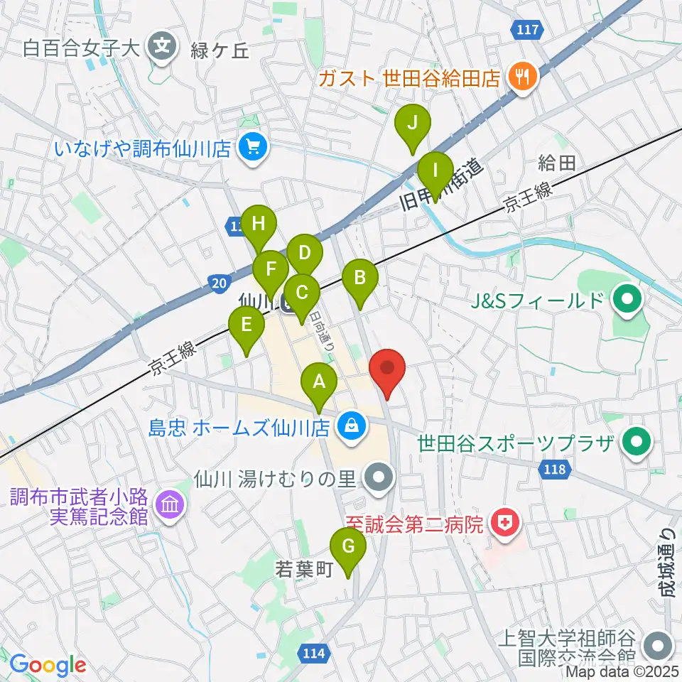 仙川プティレコード周辺のコンビニエンスストア一覧地図