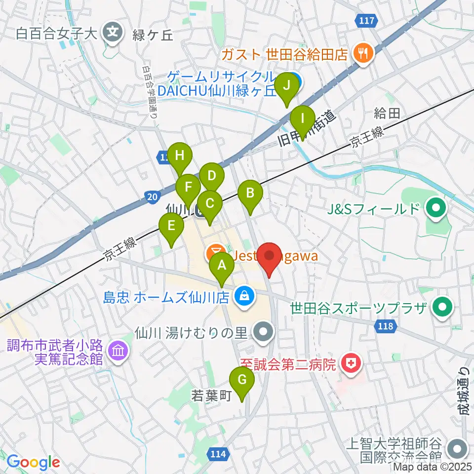 仙川プティレコード周辺のコンビニエンスストア一覧地図