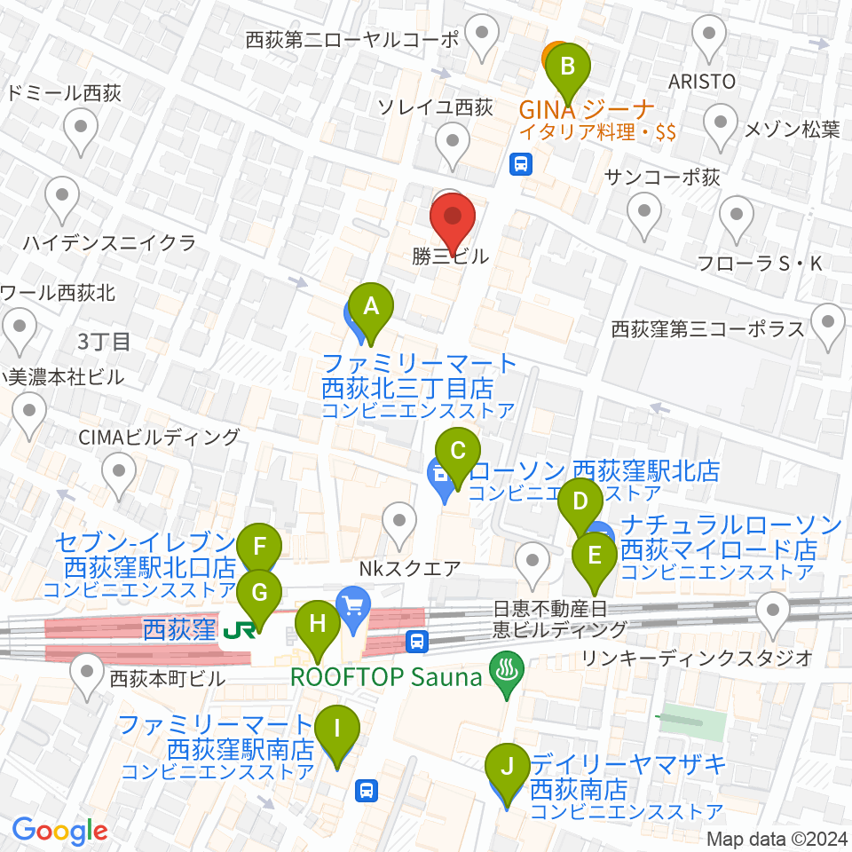 STUDIO UEN周辺のコンビニエンスストア一覧地図