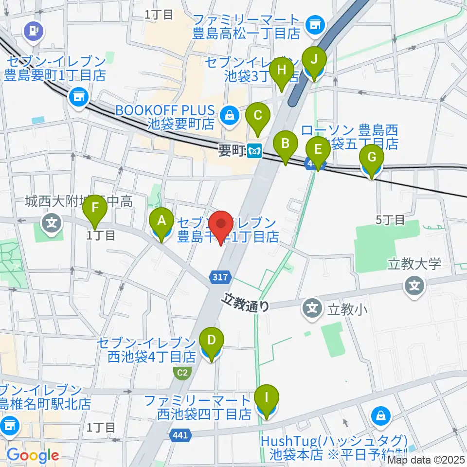 黒坂音楽工房周辺のコンビニエンスストア一覧地図