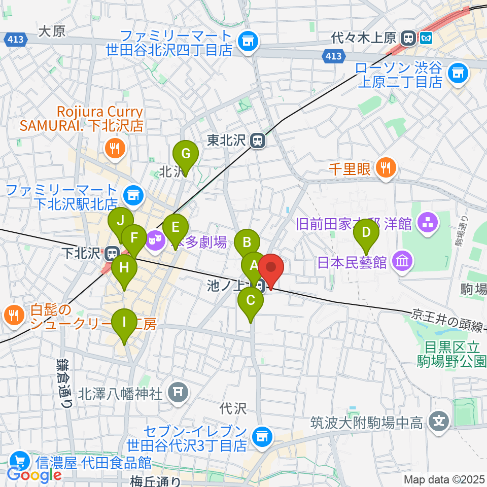 ヤマテピアノ周辺のコンビニエンスストア一覧地図