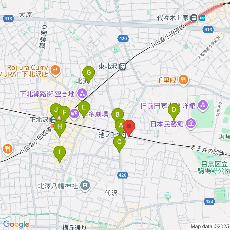 ヤマテピアノ周辺のコンビニエンスストア一覧地図