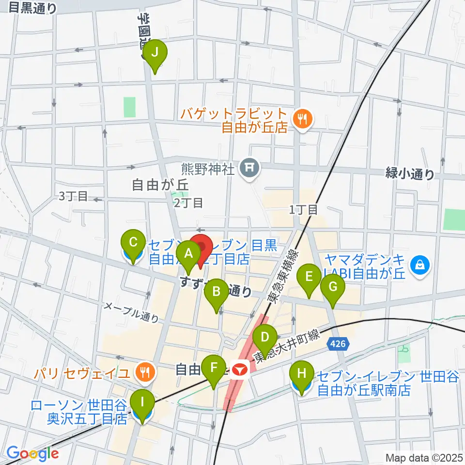 ラマンダ シャンソン教室周辺のコンビニエンスストア一覧地図